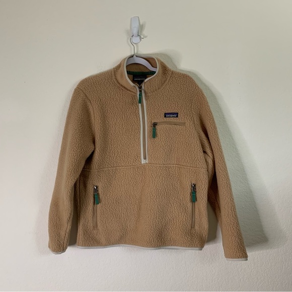 Patagonia womens retro pile fleece marsupial pull over sweater M - Picture 2 of 9